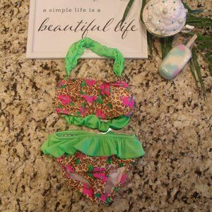My Pool Pal Girl's Swimster Leopard Daisy Bikini